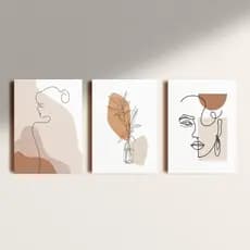 Kit Quadros Decorativo  MINIMALIST WOMAN 3 peças 20x28 mdf alta qualidade