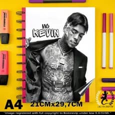capa de caderno adesivo A4  mc kevin homenagem favela mc´s 4k Alta qualidade