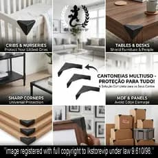 Kit 6 Protetores de Quina Cantoneira Boiserie Segurança Bebê Alta Resistência