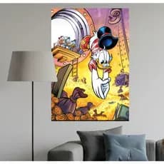 Quadro Tio Patinhas Rico Estilo Luxo 60x40cm 4K Alta Definição