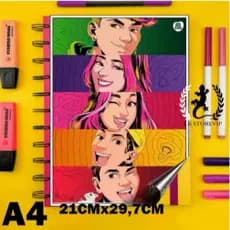 capa de caderno Emilly Vick Os Rosas 1 Adesivo A4 Alta qualidade premium