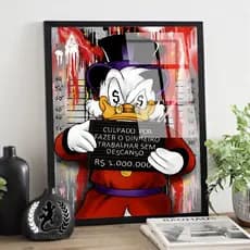 Quadro placa decorativa Tio Patinhas de luxo 60x40 Alta Qualidade 4k premium