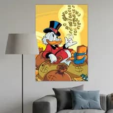 Quadro Tio Patinhas Rico 60x40cm 4K Alta Qualidade Decoração Moderna