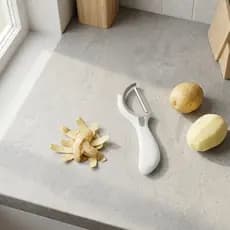Descascador de Legumes Frutas Inox e Plástico Dupla Função