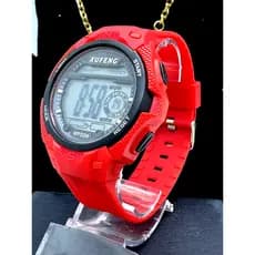 Relógio Xufeng SH0364 100% Funcional Prova D'água Pulseira Vermelha Destaque Absoluto + Corrente Grátis Revenda
