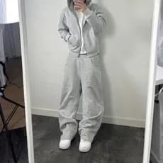 Conjunto Moletom Espotivo e Casual Masculino Ziper e Calça Wide Streetwear Liso Confortavel Y2k