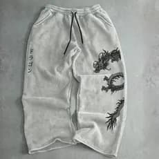 Calça Baggy Oversized Larga Wide Moletom Dragão Oriental Japan Street Envio Rapido Unissex