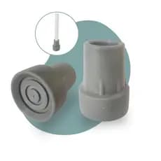 Kit 2 Ponteiras Borracha 19mm Reposição Andador Cinza Bengala Canadence Muleta Locomoção Mobilidade