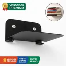 Kit 6 Prateleiras Suportes Estante Invisível Para Livros Apoio Lateral Bibliocanto Parede Decoração