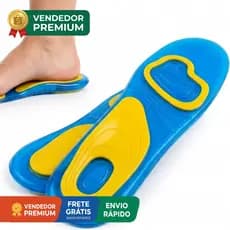 Kit 2 Par Palmilha Silicone Gel Ortopédica Tênis Corrida Anti Impacto Macia Leve Recortável