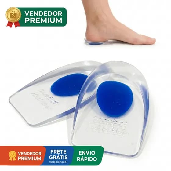 Kit 2 Par Palmilha Gel Calcanhar Silicone Esporão Fascite Plantar Corrida Calçado Tênis