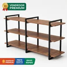 Prateleira Industrial Nicho Metalon MDF Metal Ferro Suporte Parede Apoio Rack 120x35 Suspensa