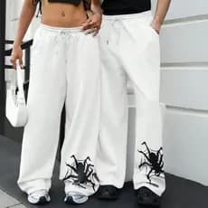 Calça Baggy   Streetwear Aranha Preta  Atemporal  Unissex Moda Urbana Moletom