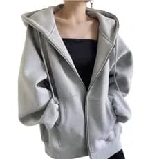 Moletom Zíper Solto e Confortável  Unissex  Flanelado  Casual