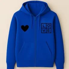 Moletom Ziper Estampado Algodão Love Coração Tendencia Conforto Inverno