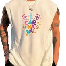 Regata Oversized  Espírito  Carnaval Estilo e Folia Verão Larga Colorida