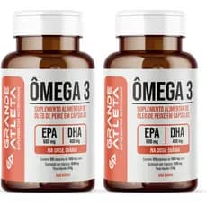 Kit 2 potes Omega 3 1000mg (EPA 600mg + DHA 400 mg) 120 cápsulas  - Selo MEG-3