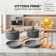 Kit 4 Panelas Antiaderentes Cerâmica com Tampa de Vidro 3 Utensílios Indução Gás Elétrico