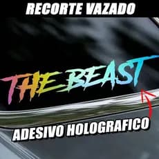 Adesivo para Vidro Carro - The Beast em Recorte - Holográfico