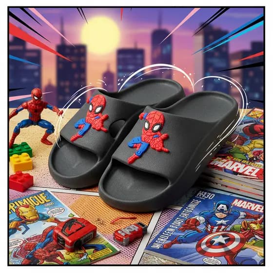 Chinelo Slide Nuvem Menino Aranha Infantil Personagem Divertido Confortável Antiderrapante Promoção