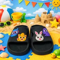 Chinelo Slide Nuvem Bolo Fofo Infantil Personagens Divertido Pão De Queijo Confortável Promoção