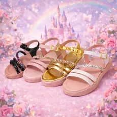 Sandália Infantil Menina Tiras Glitter Tratorada Strass Carnaval Delicada Antiderrapante Promoção
