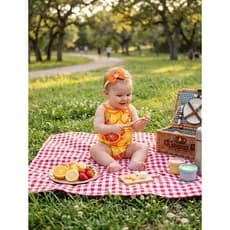 Kit Presente Body Bebe Temático Frutinhas + Laço , Roupa de Bebe Temática, mêsVersário Estampada