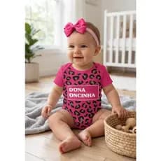 Kit  Presente Body Roupa Bebê Menina Com Laço  + Caixa de Presente Personalizada - Mesversario