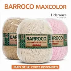 Barbante Barroco MaxColor Nº 6 – 200g Círculo para Crochê, Tricô e Artesanato