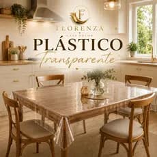 Toalha de Mesa Plástica PVC Ultra Grossa Transparente e Impermeável de 4 a 12 Lugares