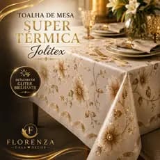 Toalha de Mesa Plástica Super Térmica Jolitex – Estampas Refinadas - 4 a 12 lugares – 1,4m a 3,5m