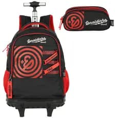 kit Mochila Rodinha Escolar Original Enaldinho Estojo Juvenil Infantil Grande Menino Masculino
