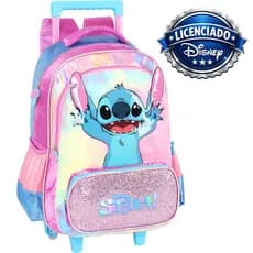 Mochila Rodinha Stitch Original Disney Infantil Grande Escolar Menina Menino Feminina Juvenil Lilo Angel