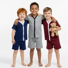 pijama americano infantil curto menino verão botões