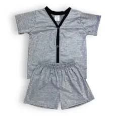 pijama americano infantil curto menino bebê a criança com botões aberto verão
