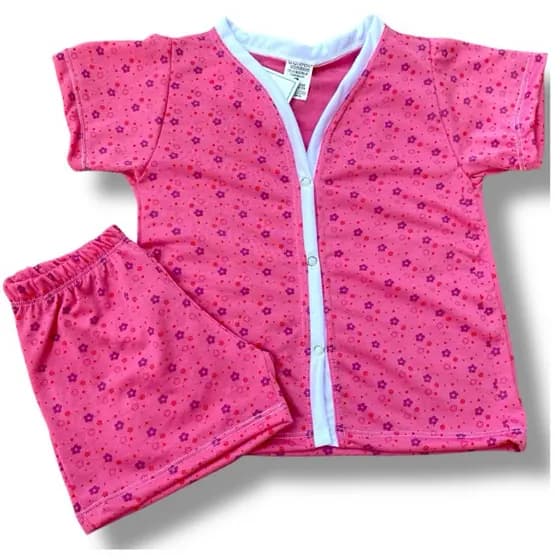 baby doll infantil menina americano botão curto