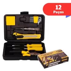 Kit Ferramentas Maleta com 12 Peças Multiuso Resistente