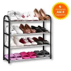 Sapateira 4 Andares Organizador de Sapatos Tênis 8 Pares Desmontável Quarto