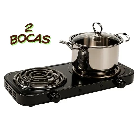 Fogareiro Fogão Elétrico 110V Cooktop Camping 2000 Watts 2 Bocas