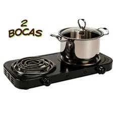 Fogareiro Fogão Elétrico 110V Cooktop Camping 2000 Watts 2 Bocas