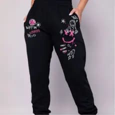 Calça Moletom Flanelada Feminina Style Desenho Espacíais Stretywear Super Estilo