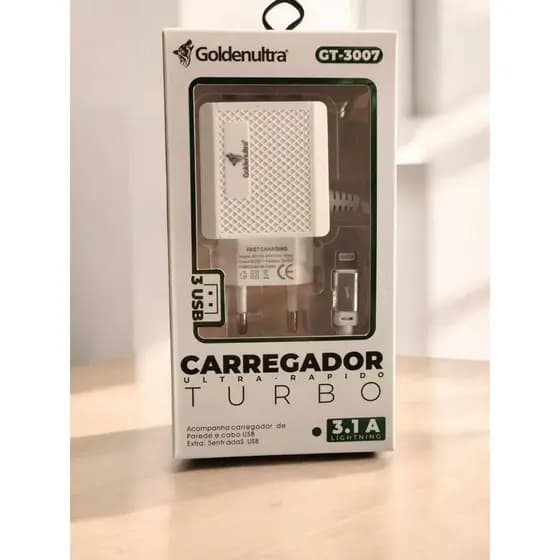 Kit 20 pcs Carregador Celular Rápido 3.1a/2.4a Cabo V8/iPhone/TipoC Com 2/3 USB