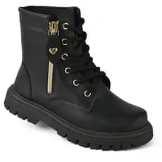 Coturno Infantil Menina com Zíper Bota Confortável 28 AO 36