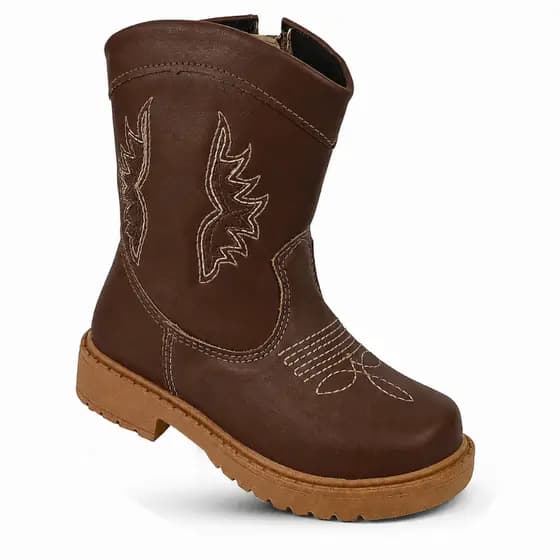 Bota Infantil Menino Texana Country Ziper Botinha Confortável Casual Rodeio Fazenda