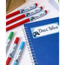 etiquetas adesivas para material escolar/ 64 etiquetas escolares/ adesivo volta às aulas