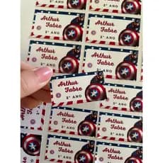 80 etiquetas escolares para volta às aulas/ adesivos para material escolar - kit com etiquetas - super hérois