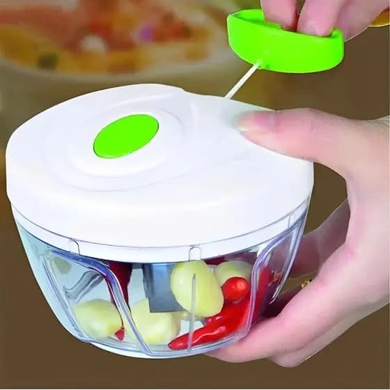 Processador Triturador e Moedor de Alimentos Manual para Alho - Compacto (Tamanho: 13x13x9 cm)