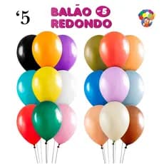 Balão Bexiga Redondo 5" Diversas Cores  - 50 Unidades - Art Latex