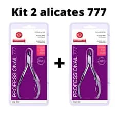 Kit 2 Alicates Cuticula 777 profissional Afiado Inox Mundial Personal Care