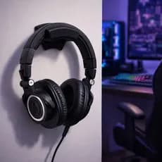 Suporte para Headset Gamer Headphone Fones De Ouvido De Parede Resistente Duravel Cores Preto Branco